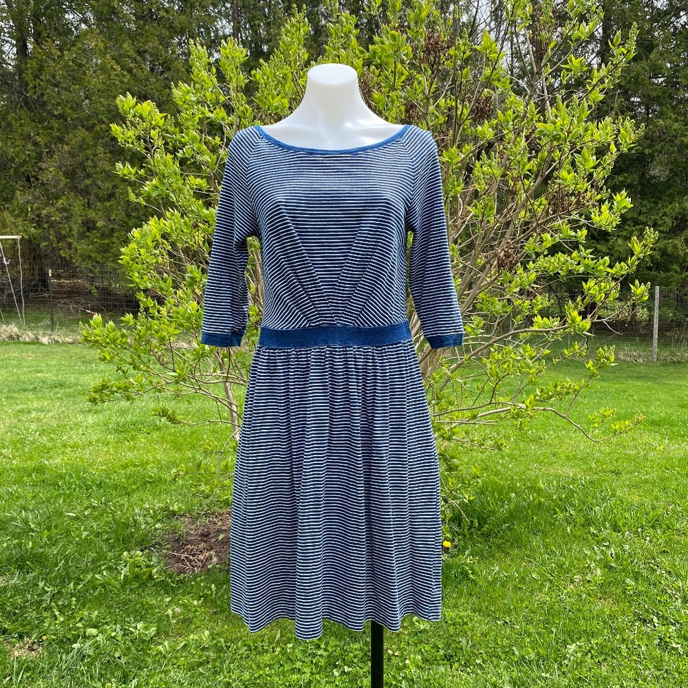 Anthropologie Blue & White Stripe Dress